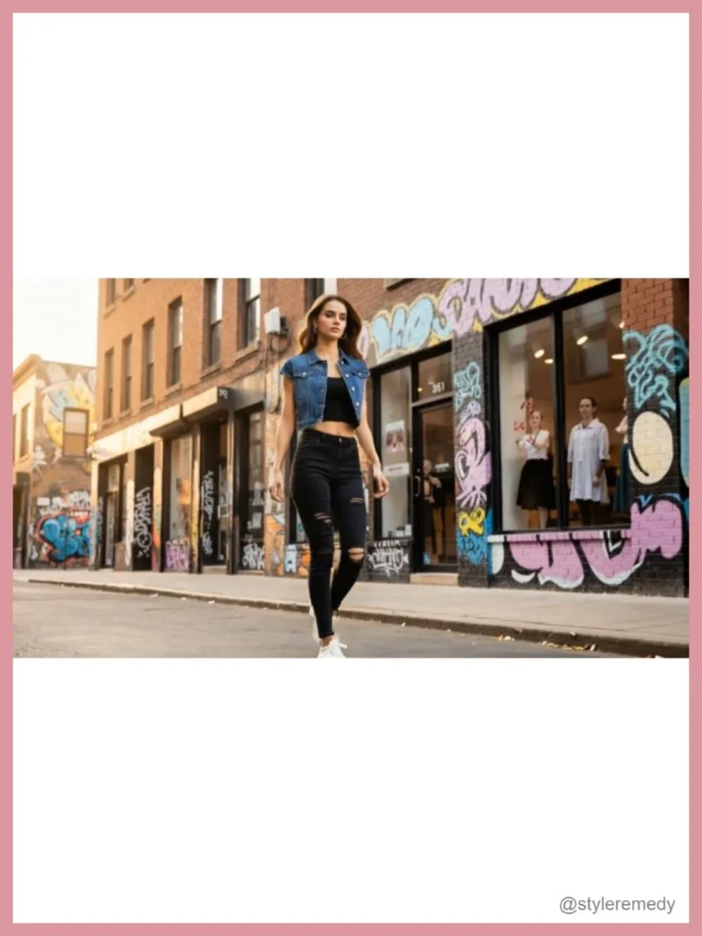 Women's Cropped Denim Jacket Short Sleeve Jean Jacket Summer